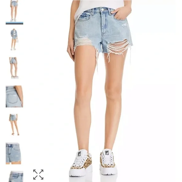 NWT Blank NYC “The Barrow” High Rise Destructed Denim Shorts (K ) - Picture 2 of 14